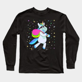 Gangster Unicorn Funny Thief Robber Long Sleeve T-Shirt